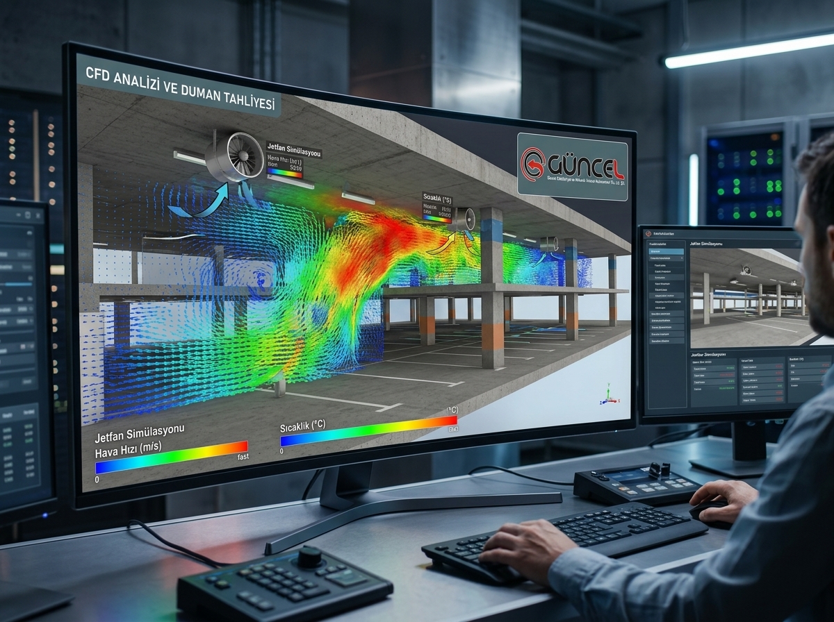 Otopark Jetfan CFD Analizi Sıcaklık Dağılımı